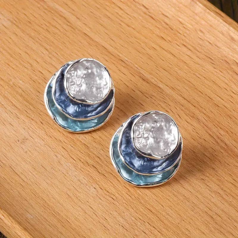 Huis Van Merken – wholesale Dangle earrings – Bohemian Layered Ombre Blue Earrings – Elegant Drop & Stud Jewelry for Women & Parties5