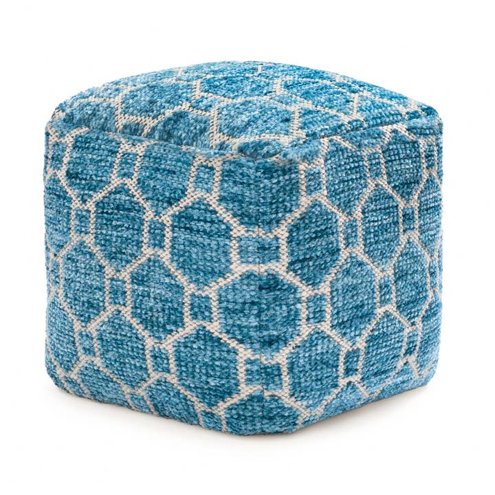 Athens Pouf - Blue for wholesale by Anji Mountain