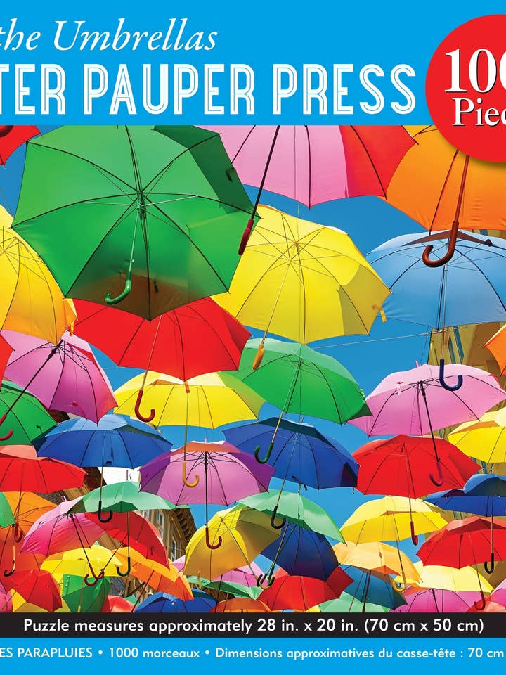 All the Umbrellas 1000 Piece Jigsaw Puzzle for wholesale by Peter Pauper Press