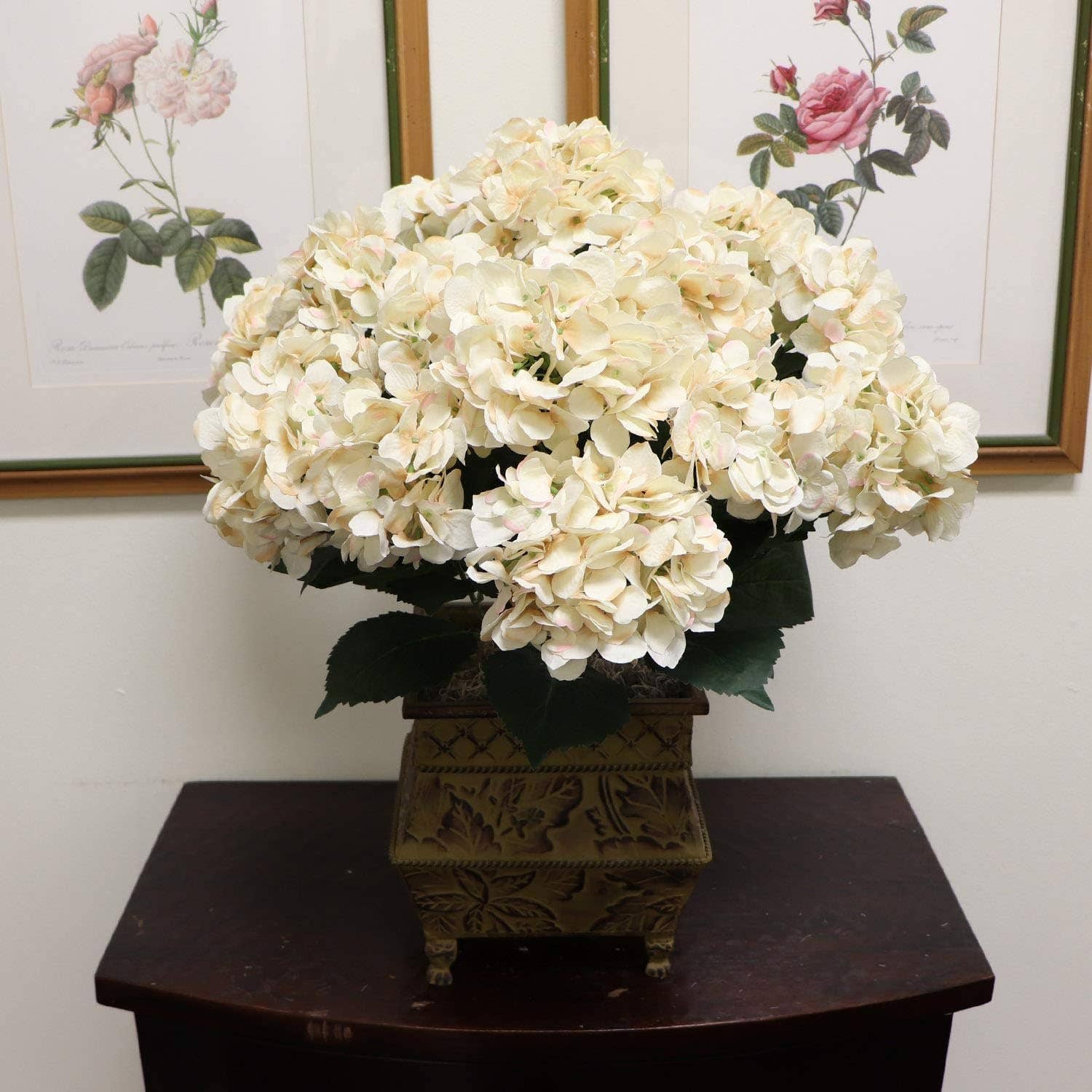 Larksilk - Wholesale Artificial Flowers - Hydrangea Silk Flower Bush, Seven Heads Per Bush,2