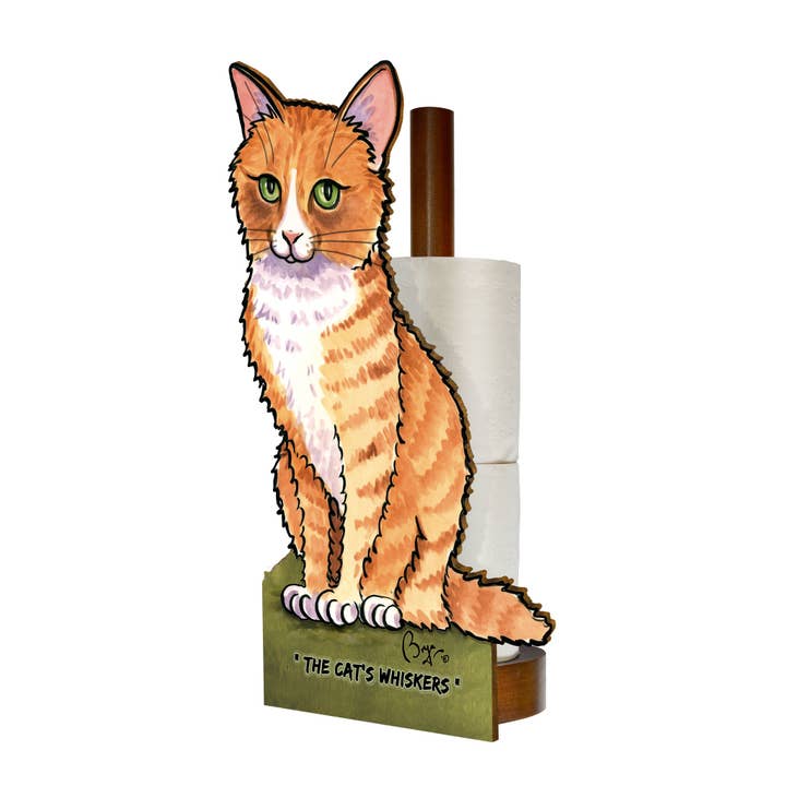 LOOPRINTS – wholesale Toilet paper holder – Toilet Roll Holder & Kitchen Roll Holder - Ginger Cat