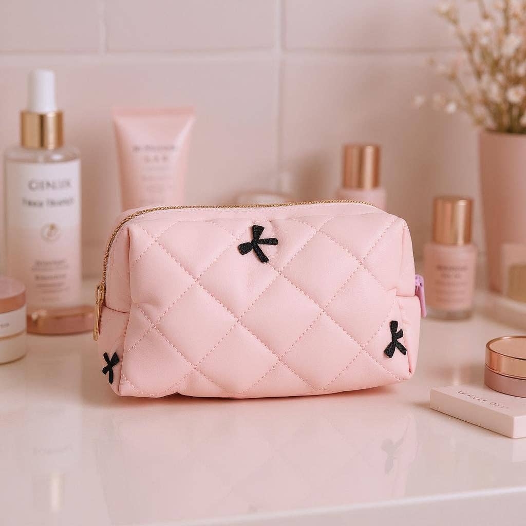 ASSORTI Pochette de maquillage en tissu matelassé avec impression ruban JB5526-3 (12PC) en vente sur Faire5