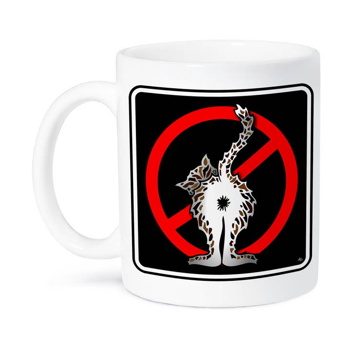 3dRose - Wholesale Coffee Mug - 3dRose, BUTTS cat butt 1 black sign, Mug8