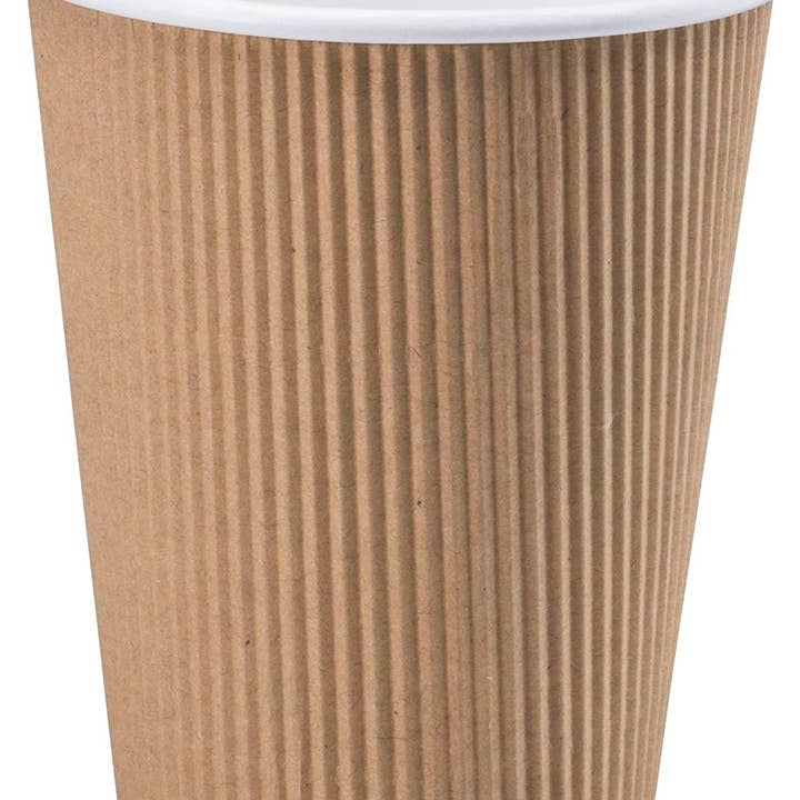 singleware - Wholesale Disposable cup - NYHI Set of 100 Brown Disposable Paper Cups with White Lids (10-oz) | Ripple Insulated Kraft for Hot Drinks - Tea & Coffee | Triple Layer Design | Eco- Friendly, Recyclable, Durable Paper2