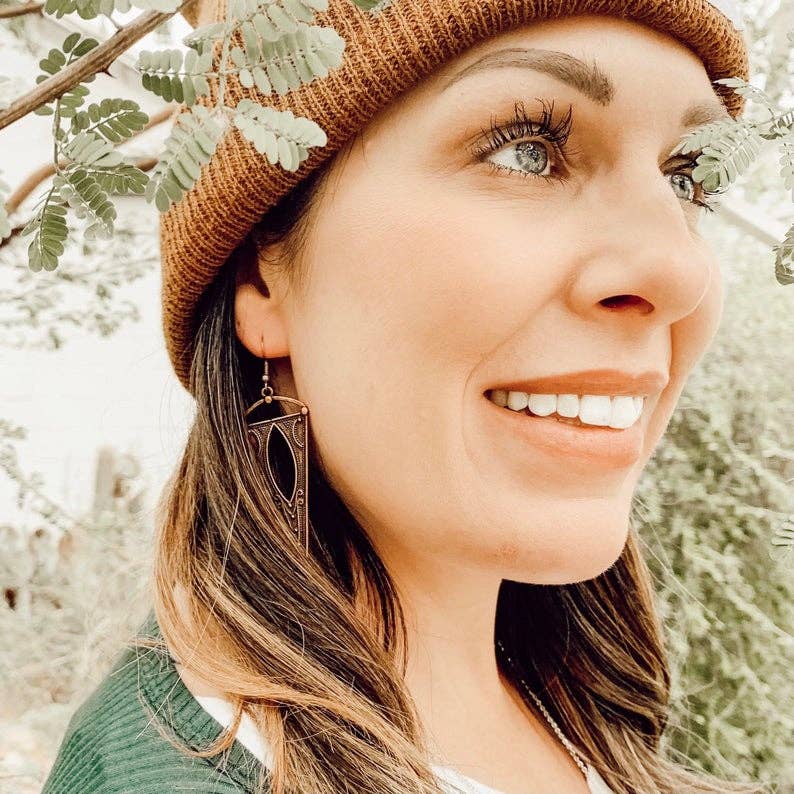 Red Shed Designs - Wholesale Dangle Earrings - Antique Copper Boho Spike Earrings, Boho, Minimalist Earring6