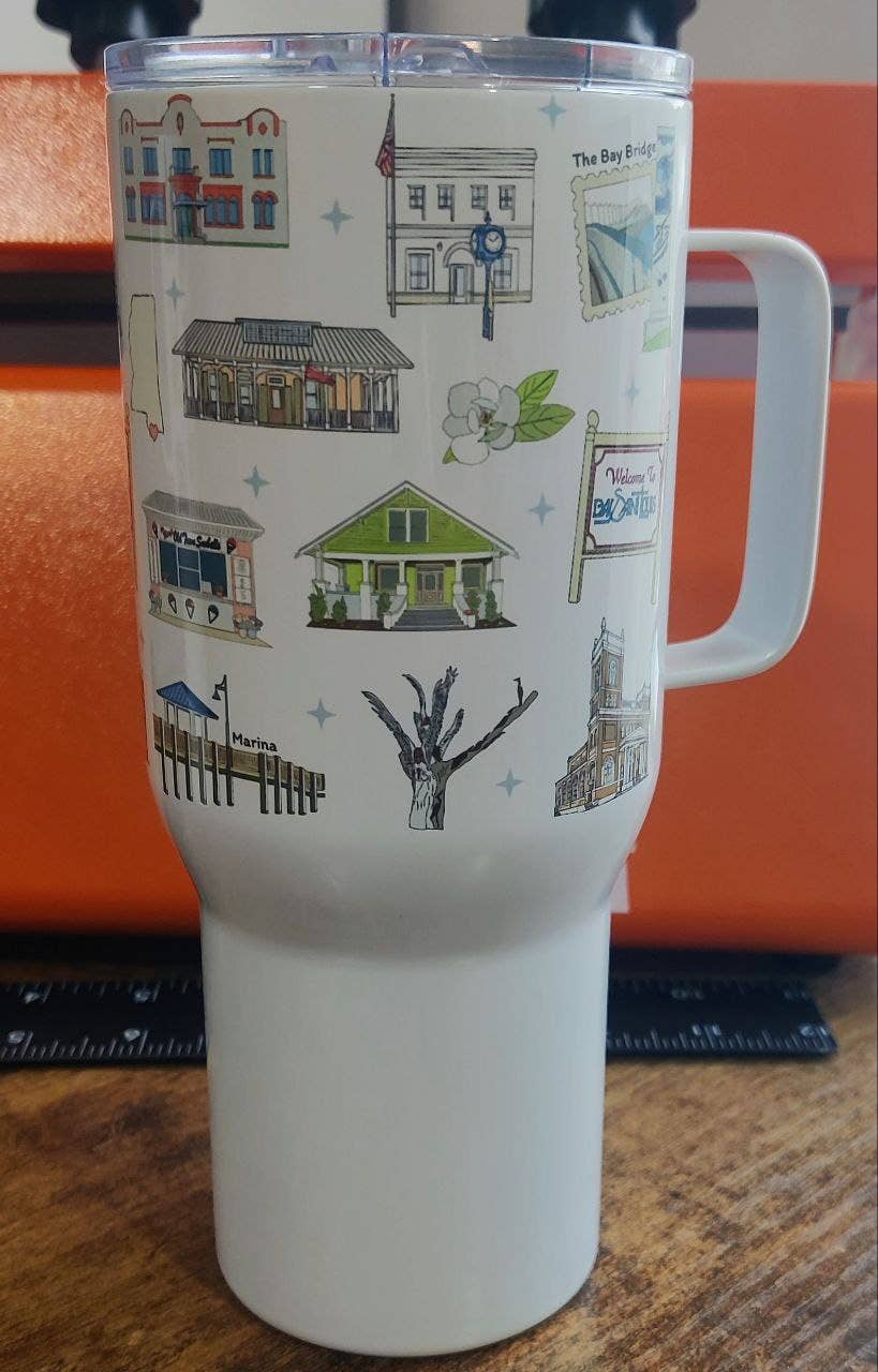 Smallcity Gifts - Wholesale Insulated Mug/Tumbler - 25oz Insulated Tumbler with any city landmarks on white3