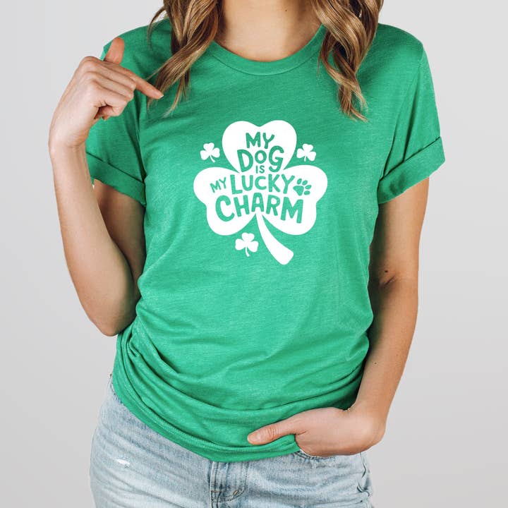 My Dog is my Lucky Charm - St. Patrick's Day Shirt for wholesale by Luv the paw