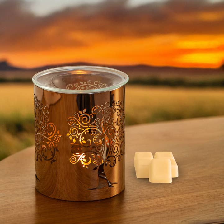 Zen'Arome - Wholesale Oil Warmer - Sacred Tree Scented Wax Burner in Metal and Glass4