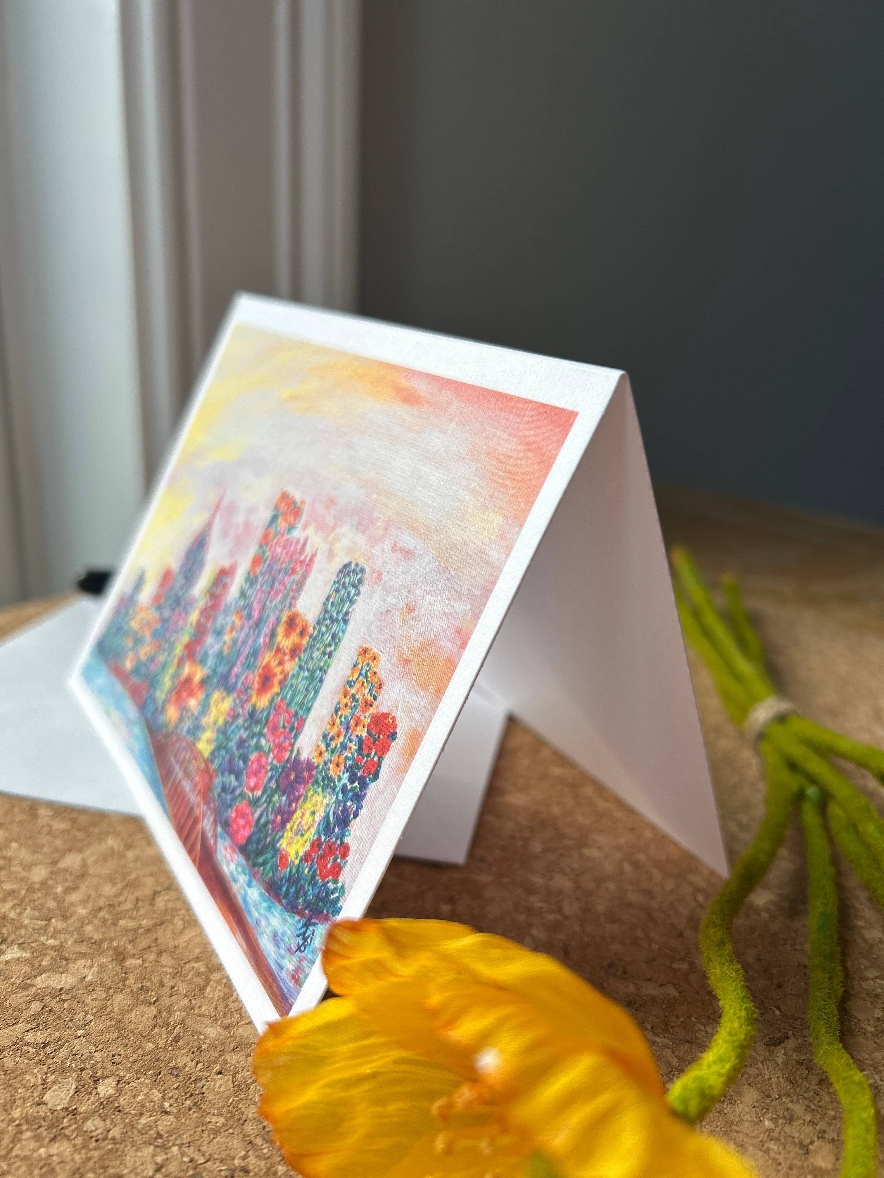 Ally Bartoszewicz Art - Wholesale Everyday Greeting Card - "Pittsburgh in Bloom!" folded greeting card 1