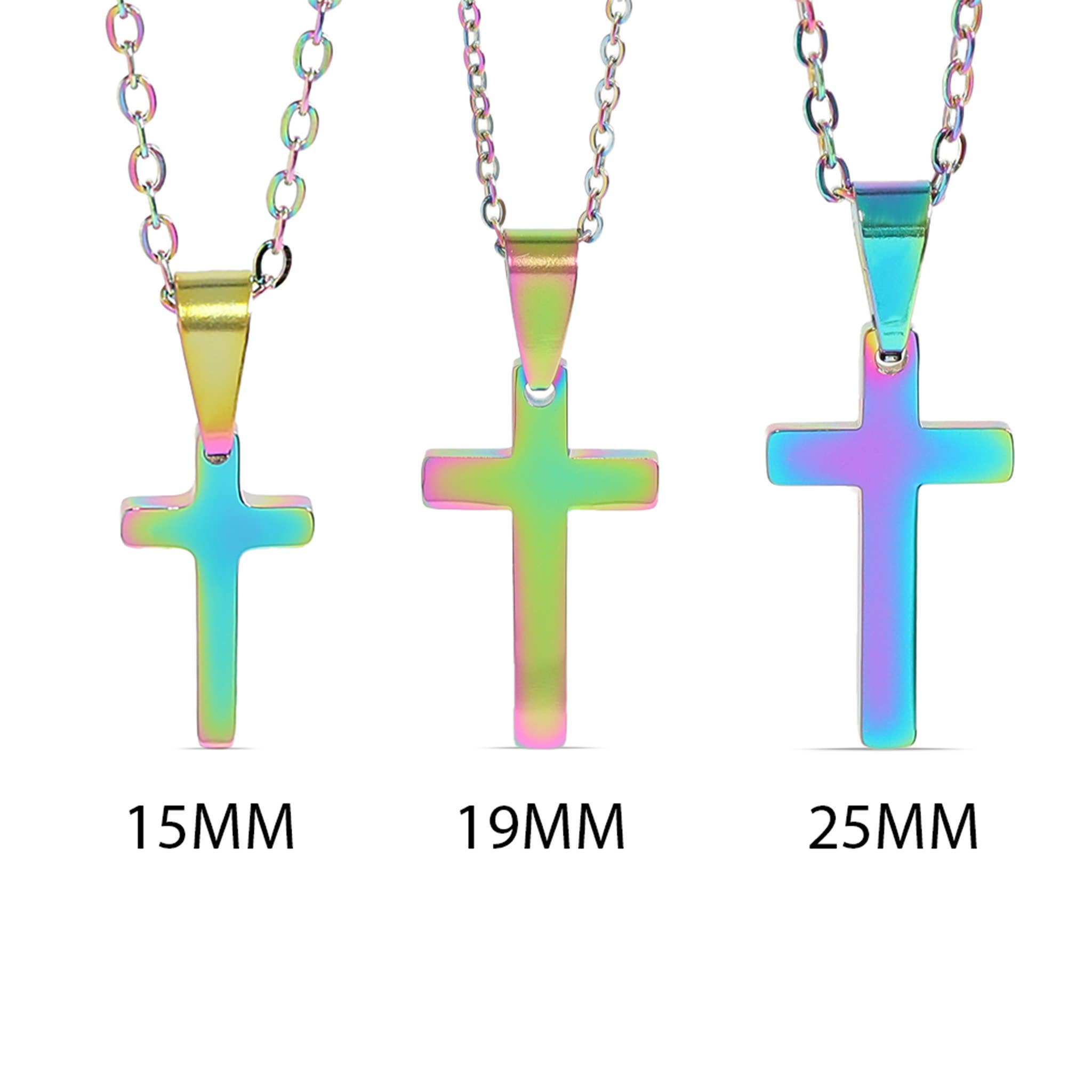 WJW - Vente Colliers à pendentif - Collier avec croix gravable en acier inoxydable5