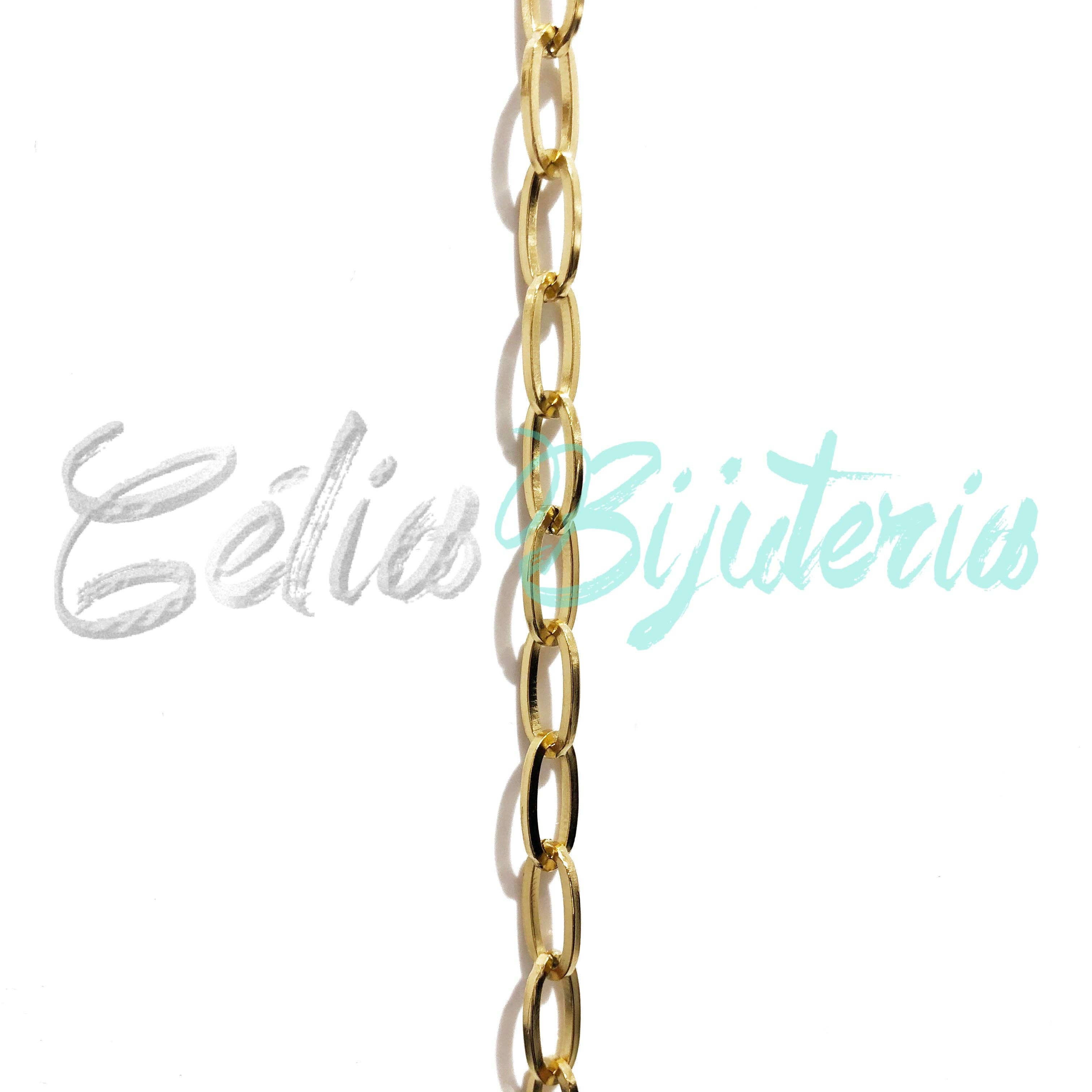 Celli Biju - Vente Collier maille et chaîne - Courant au mètre d'acier inoxydable - Ovale2