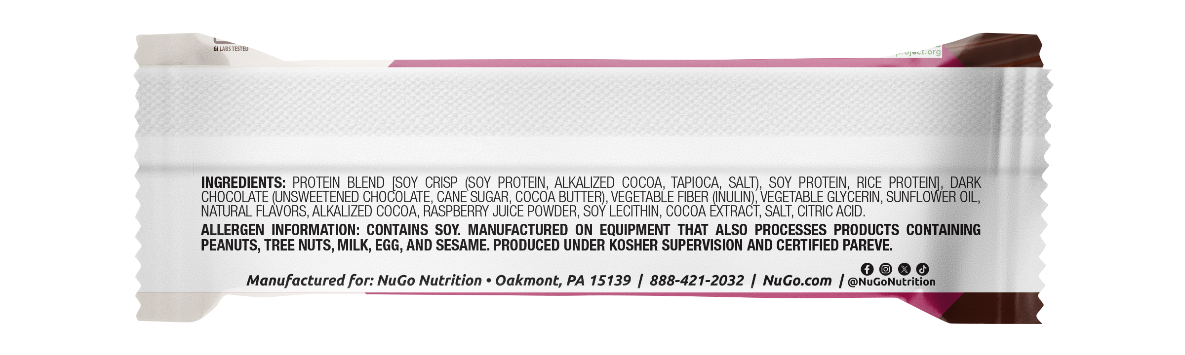 NuGo Nutrition - Wholesale Snack Bar - NuGo Slim Raspberry Truffle Protein Bar2