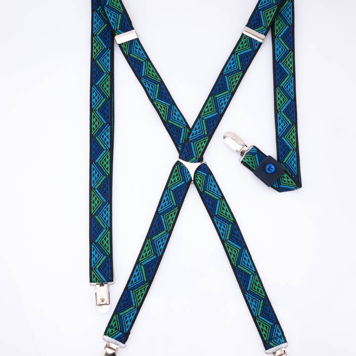 Hängslen elastiskt band abstrakt grön för wholesale av cuffupstyle