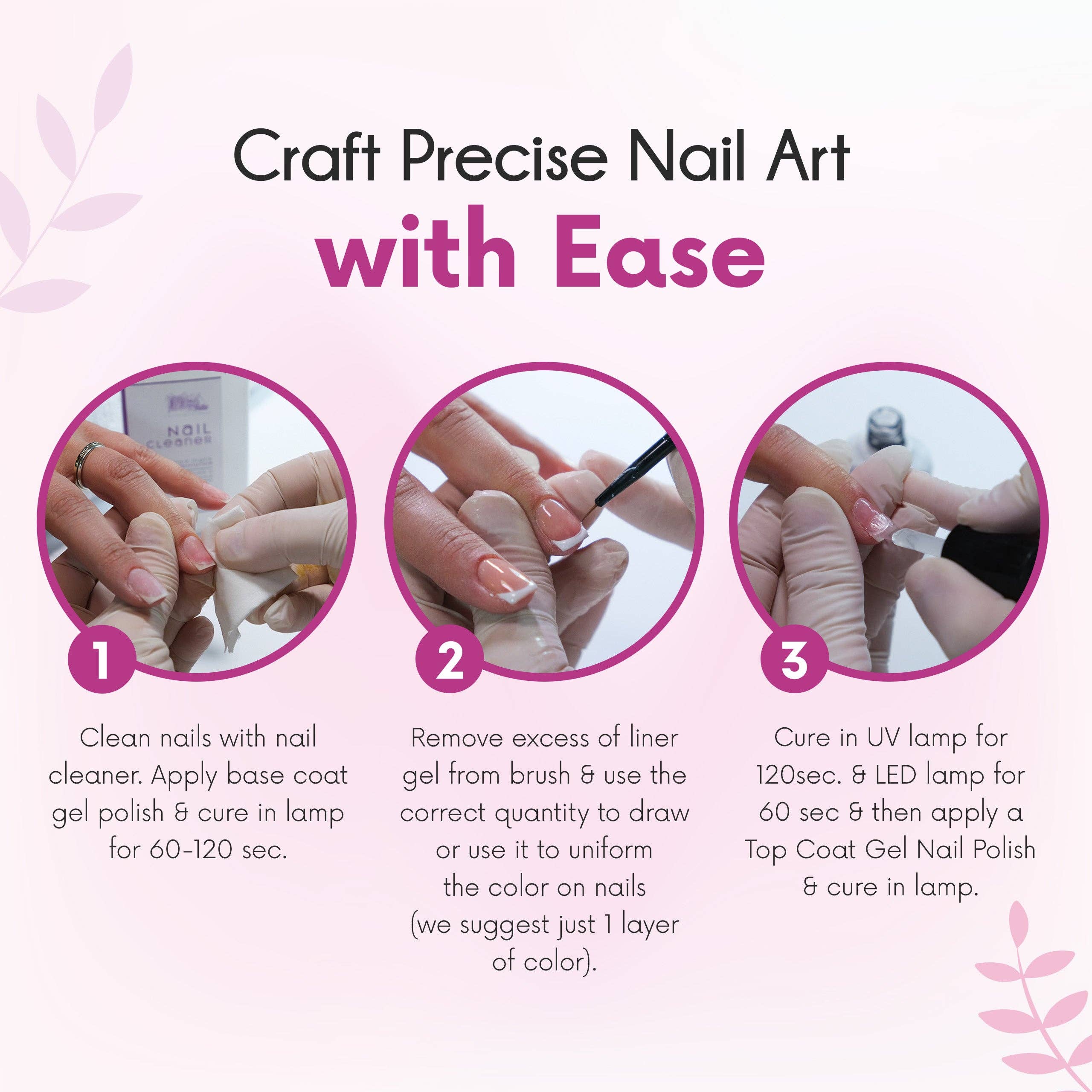 Pics Nails - Wholesale Nail Polish - Semi-Permanent Nail Art Liner Gel UV/LED Nail Polish 10 ml - Black 95