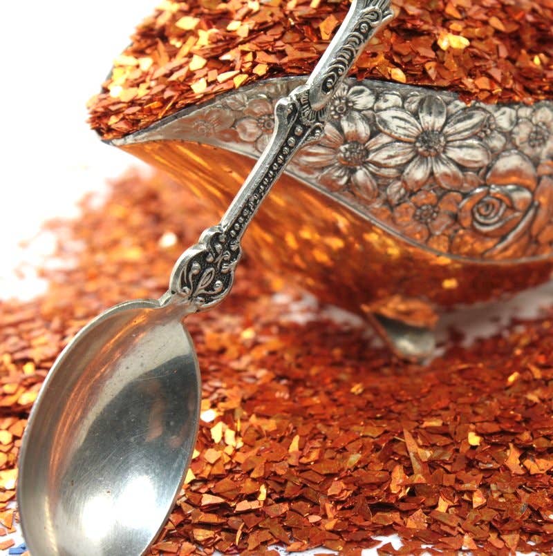 Alaranjado Glitter de Vidro Alemão Laranja - Glitter Real Super Shard para venda a revendedores na Faire7