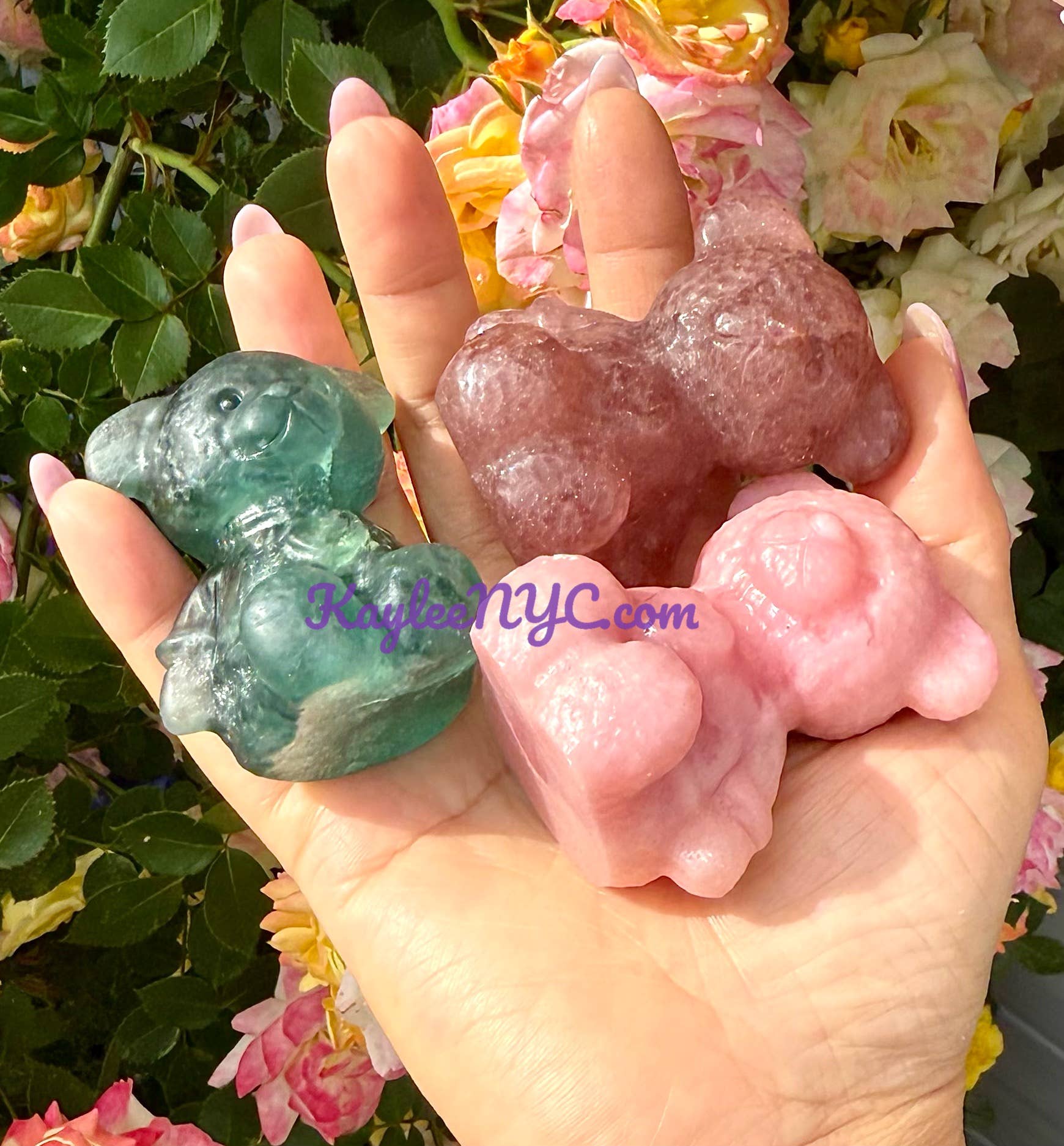 KayleeNYC – Engroshandel Spirituelle sten og krystaller – 6 cm naturlige krystalteddybjørne med helende energi8