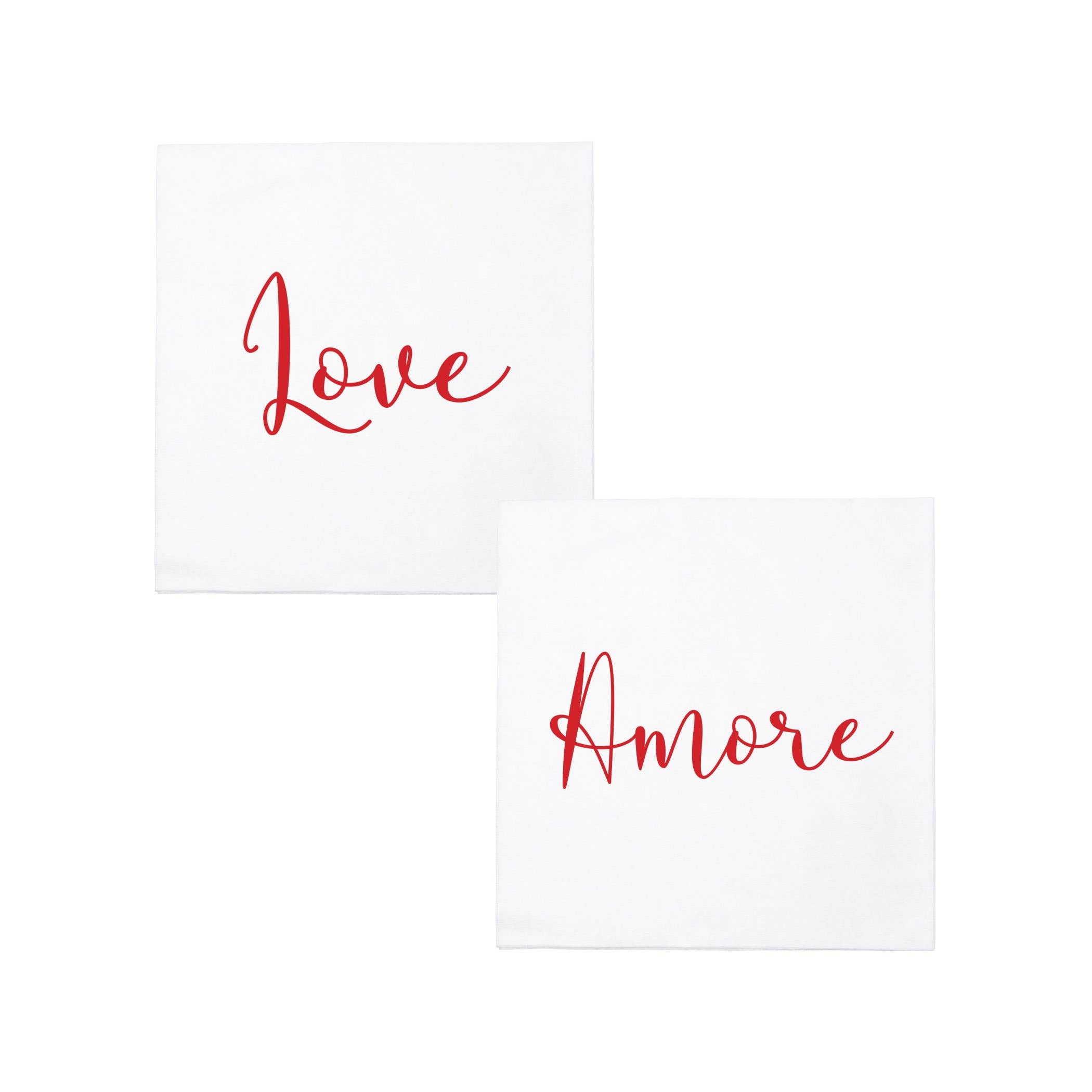 VIETRI Inc. - Wholesale Disposable Napkin - Papersoft Napkins Love/Amore Cocktail Napkins (Pack of 20)