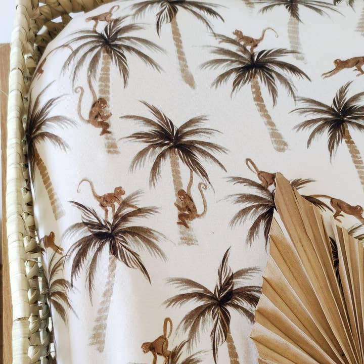 Funda para cambiador de jersey de algodón «Little Monkey» para venta al por mayor de Les p'tites Merveilles de Bérénice