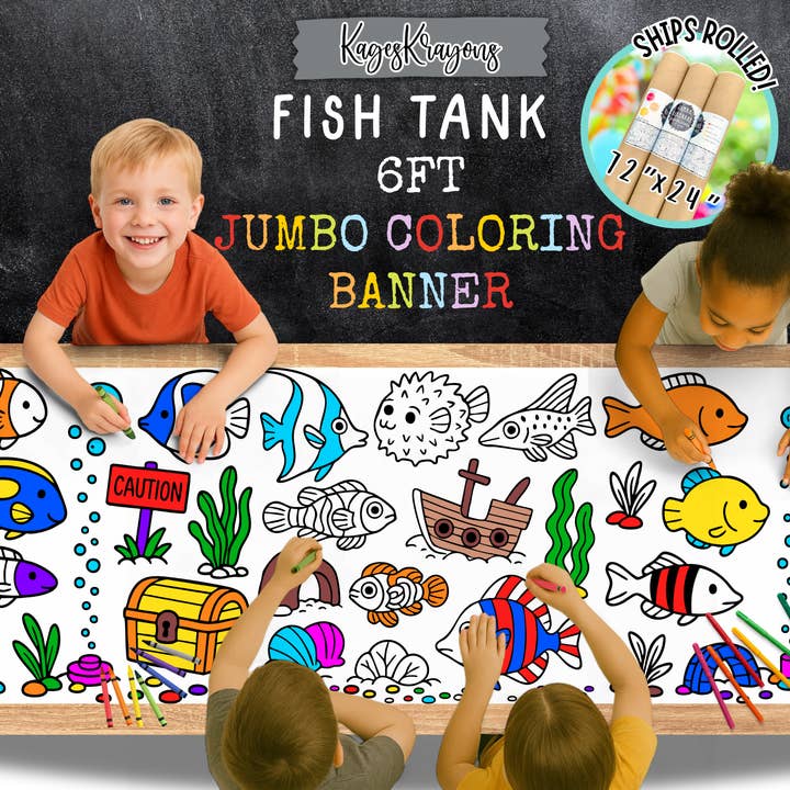 6 Foot Fish Tank Coloring Page Banner - Coloring Table Cover and other Purchase wholesale big and tall tank tops. Free returns & net 60 terms on Faire trending on Faire.