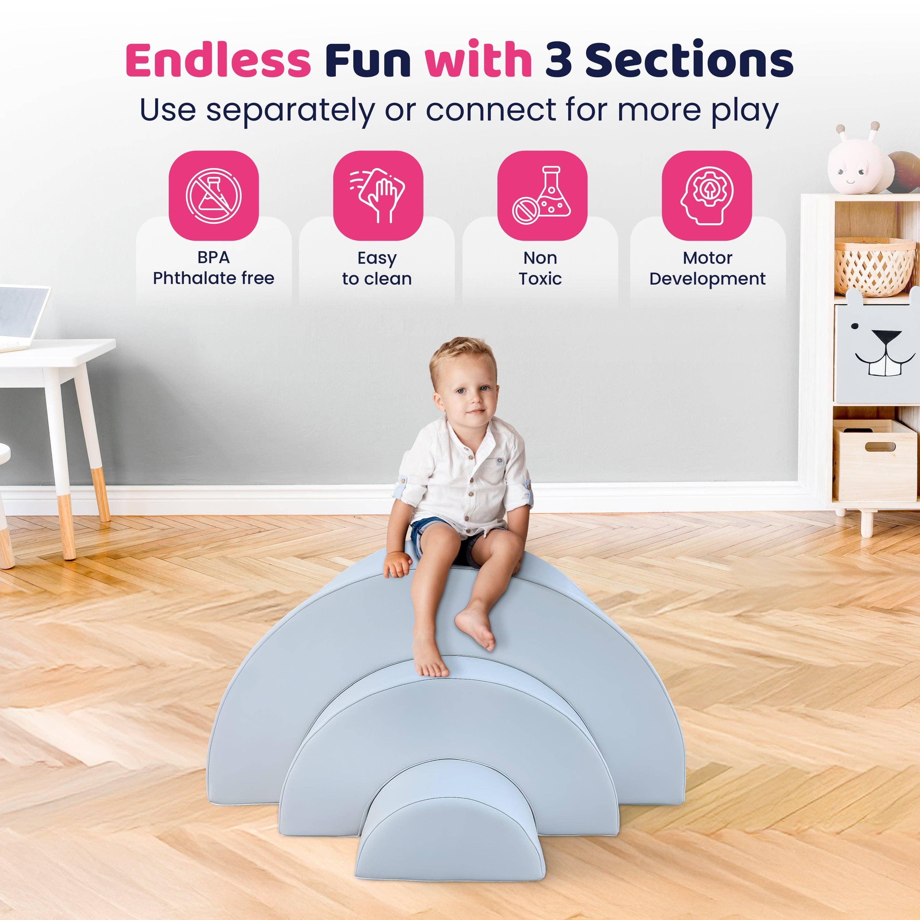 TQ FURNITURE – wholesale Toy set – Kids – Soft Play 3-Sections Rainbow Bridge11