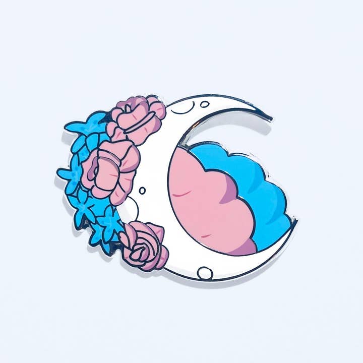 Noellita Bonita - Vente Épinglettes/boutons - Trans Moon - Épingle Fierté Cosmos
