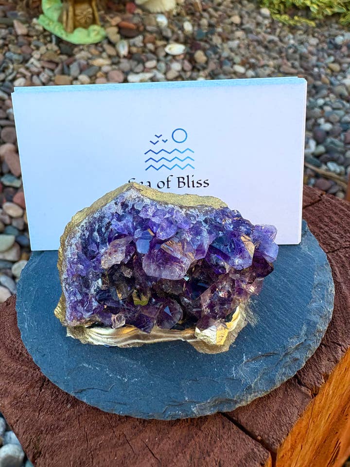 Amethyst Business Card Holder, Office Accessory for wholesale by Sea of Bliss Shop
