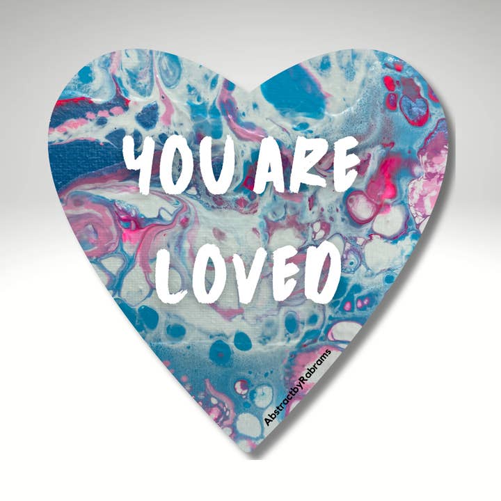 AbstractbyRabrams - Wholesale Sticker - You Are Loved Sticker - 3" - Trans Pride - LGBTQ+ Blue Pink0
