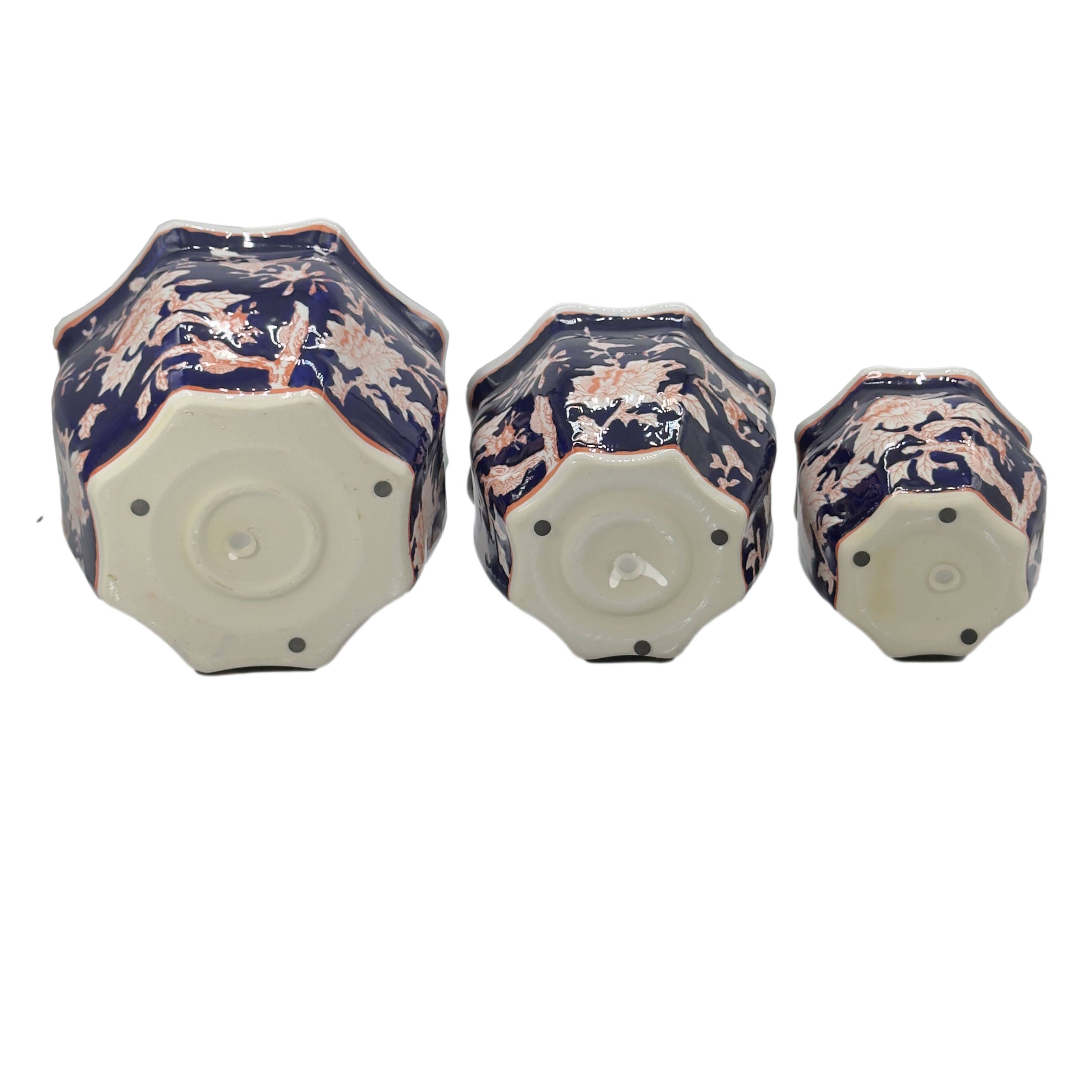 Galt International Company - Vendita all'ingrosso Vasi per piante - Set di 3 vasi per fioriere in ceramica Chinoiserie, 7,5"/10"/13"45