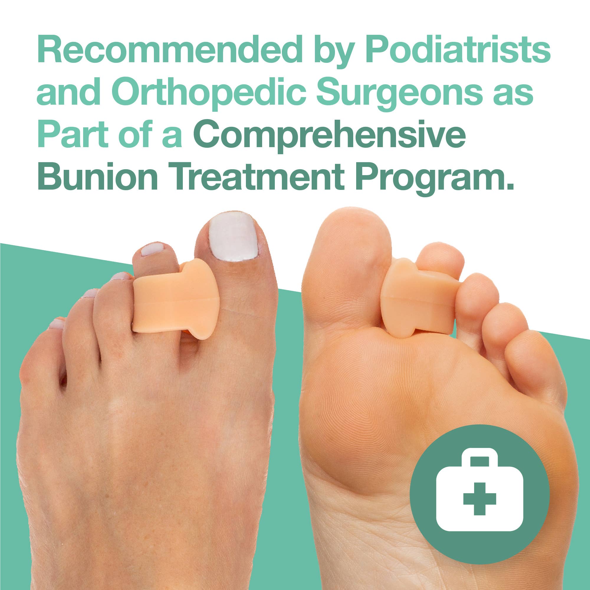 Single Loop Toe Separator, Bunion Corrector - Beige - 2 Pack for wholesale on Faire2