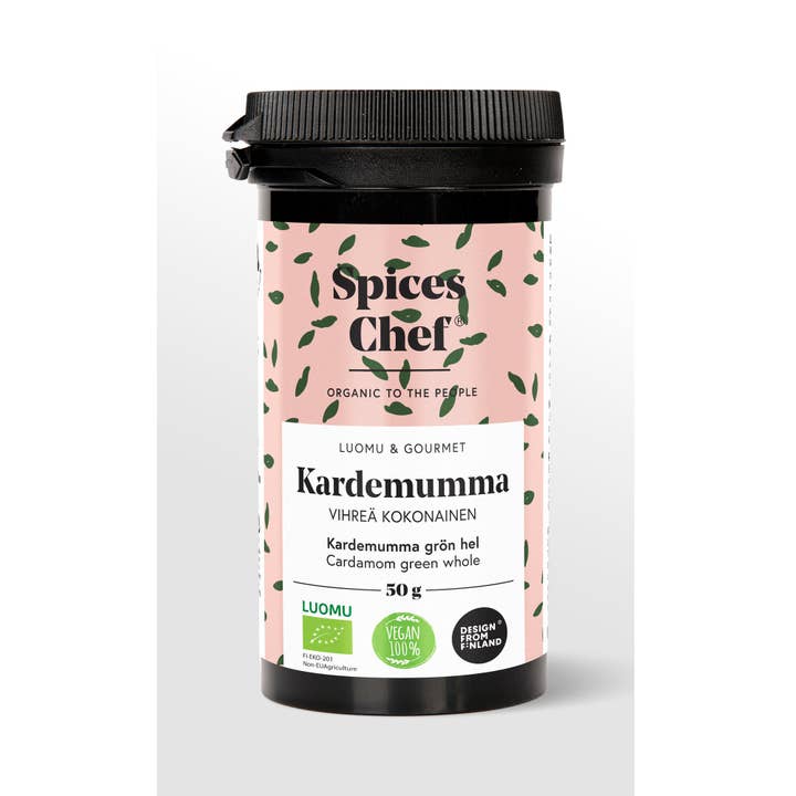 Spices Chef - Venta al por mayor Especias secas - Kardemumma Vihreä Kokonainen 50g Luomu - Biomuovipakkaus