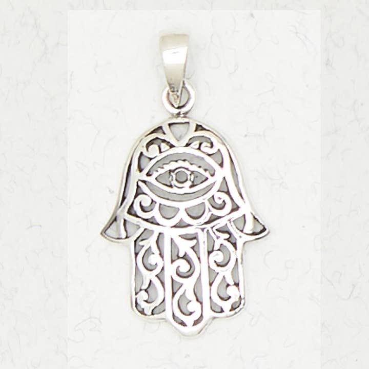 Sterling Silver Pendant - Hamsa for wholesale by Nirvana LLC