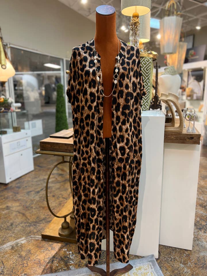Pretty Persuasions - Wholesale Kimono - Women's - CP23026 Leopard Hill Kimono Ruana Dress