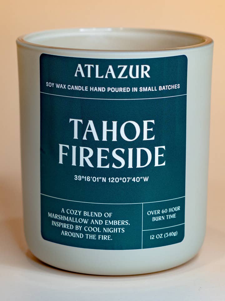 Tahoe Fireside Soy Candle for wholesale by Atlazur