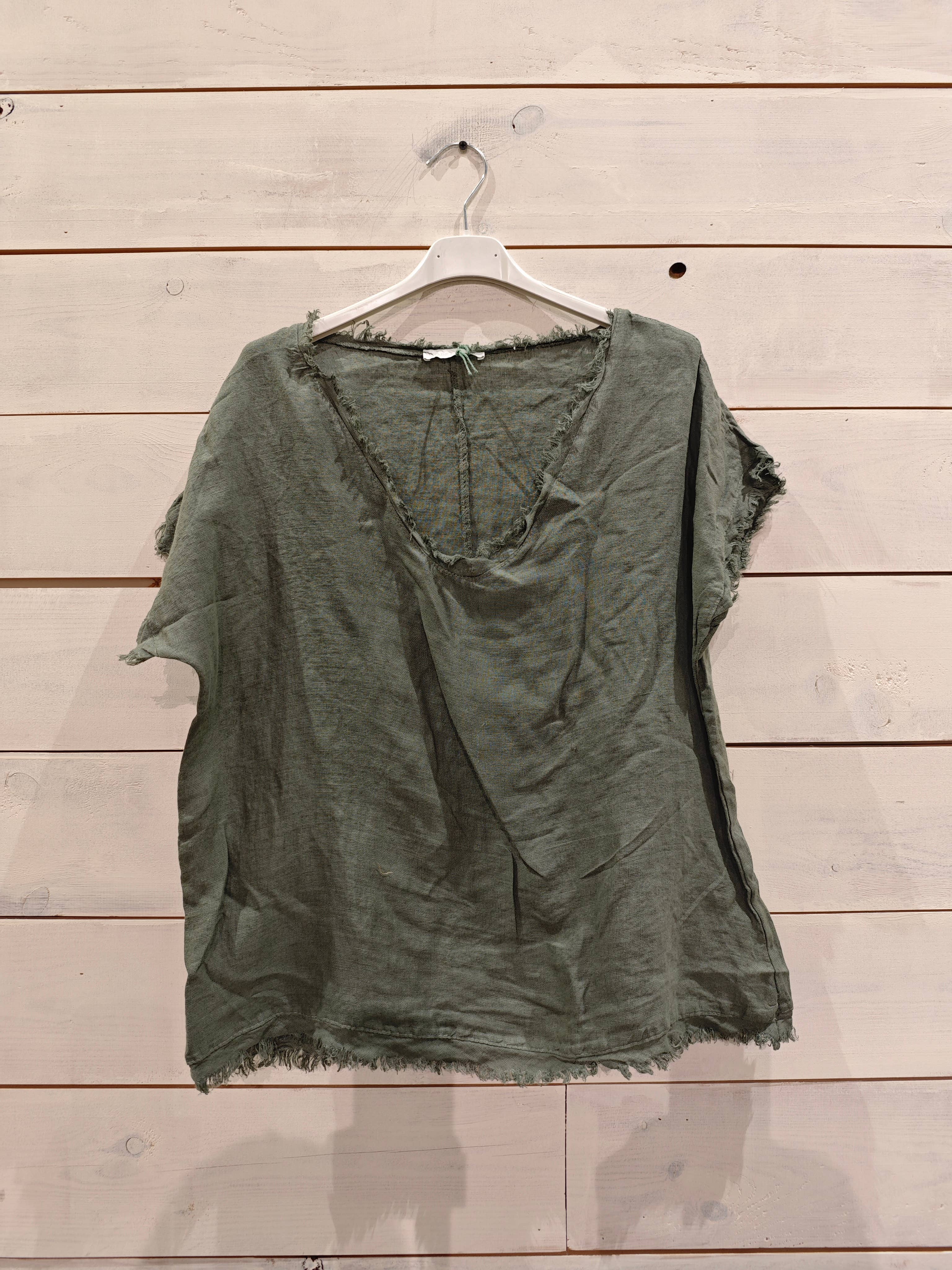 Linos y Textiles - Vendita all'ingrosso Camicetta - Donna - Blusa con frange in lino 100%4