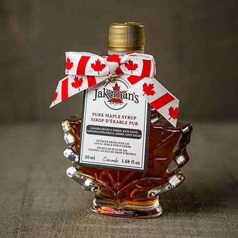 717CAN Jakeman's Pure Maple Syrup - Autumn Leaf Glass, 50ml for wholesale by Jakeman's Maple Products