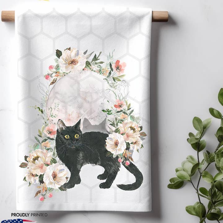 Harvest Moon Pumpkin Patch Fall Halloween Kitchen Dish Towel for wholesale by ADDLE iNK