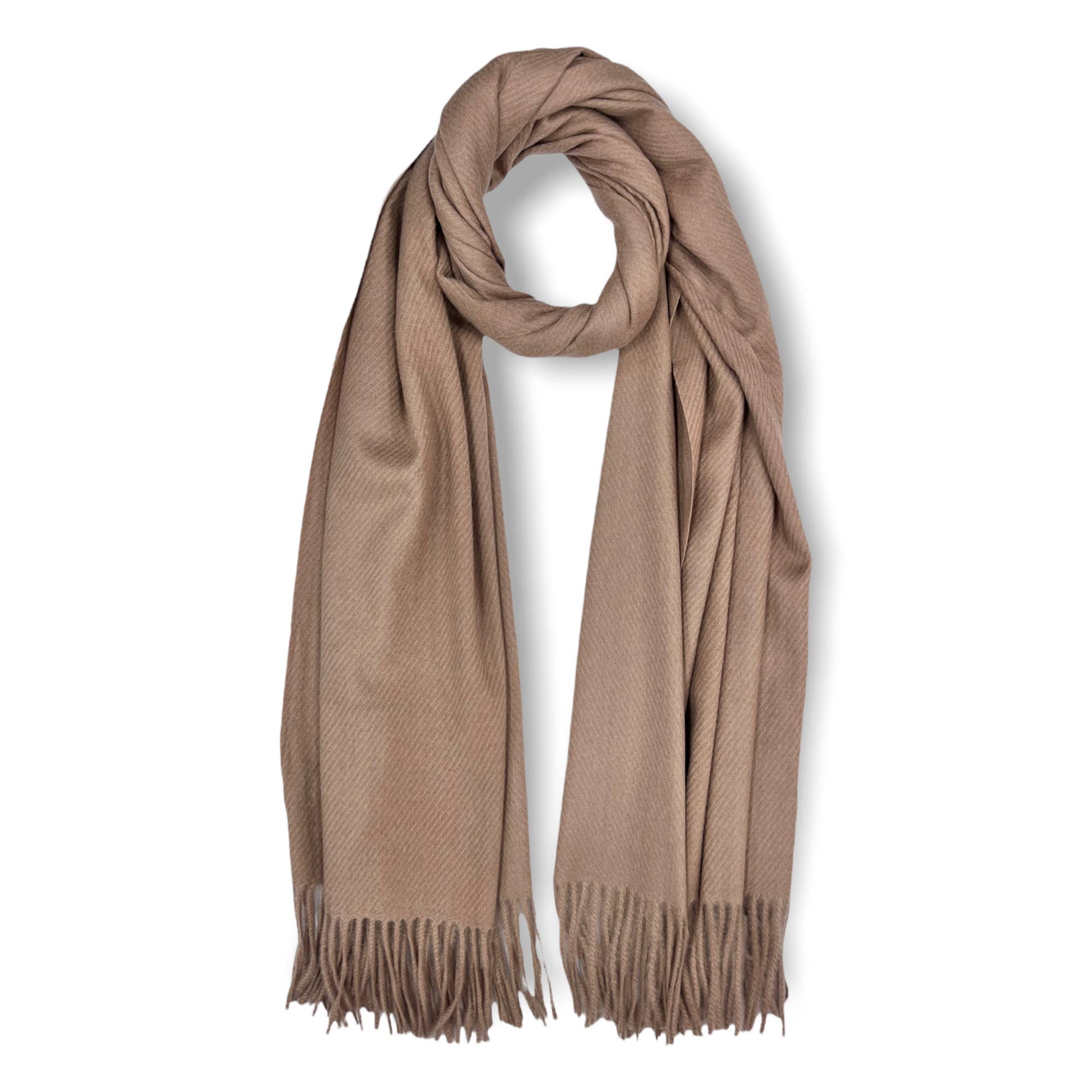 London Scarves – wholesale Scarf – Women's – Plain cashmere mix ribbed winter scarf with tassel6