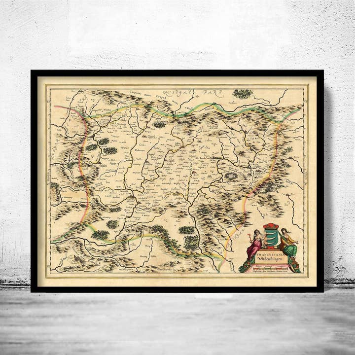 Old Map of Transylvania Romania 1634 Vintage Map | Vintage Map Wall Art Print for wholesale by OldCityPrints - Old Maps and Posters
