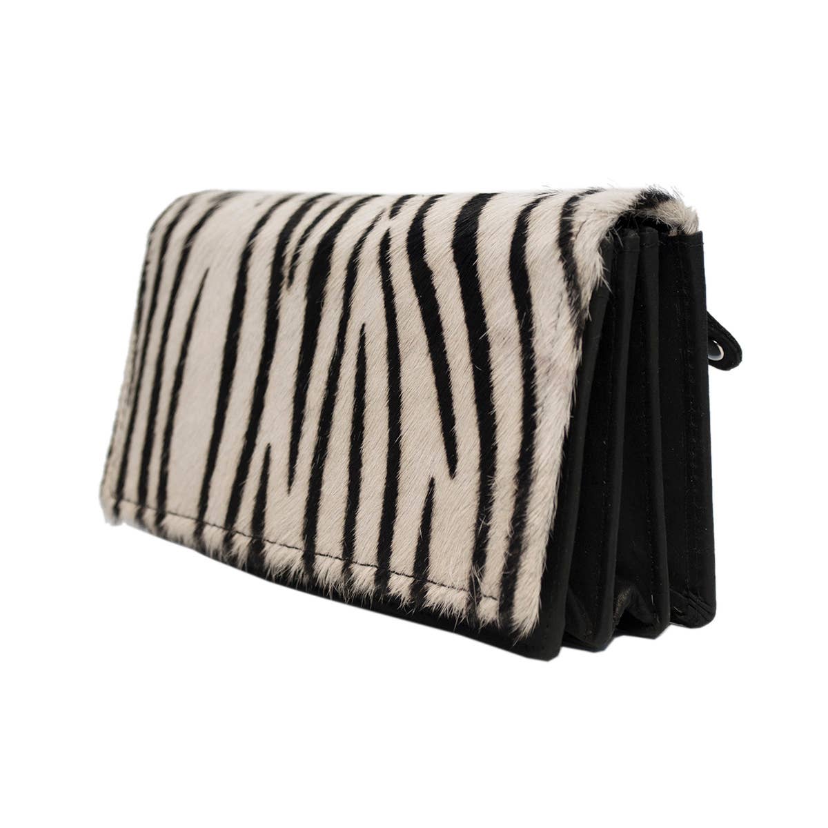 Arrigo - Wholesale Wallet - Women's - Leather Ladies Wallet RFID Black Leather Animal Print Fur9