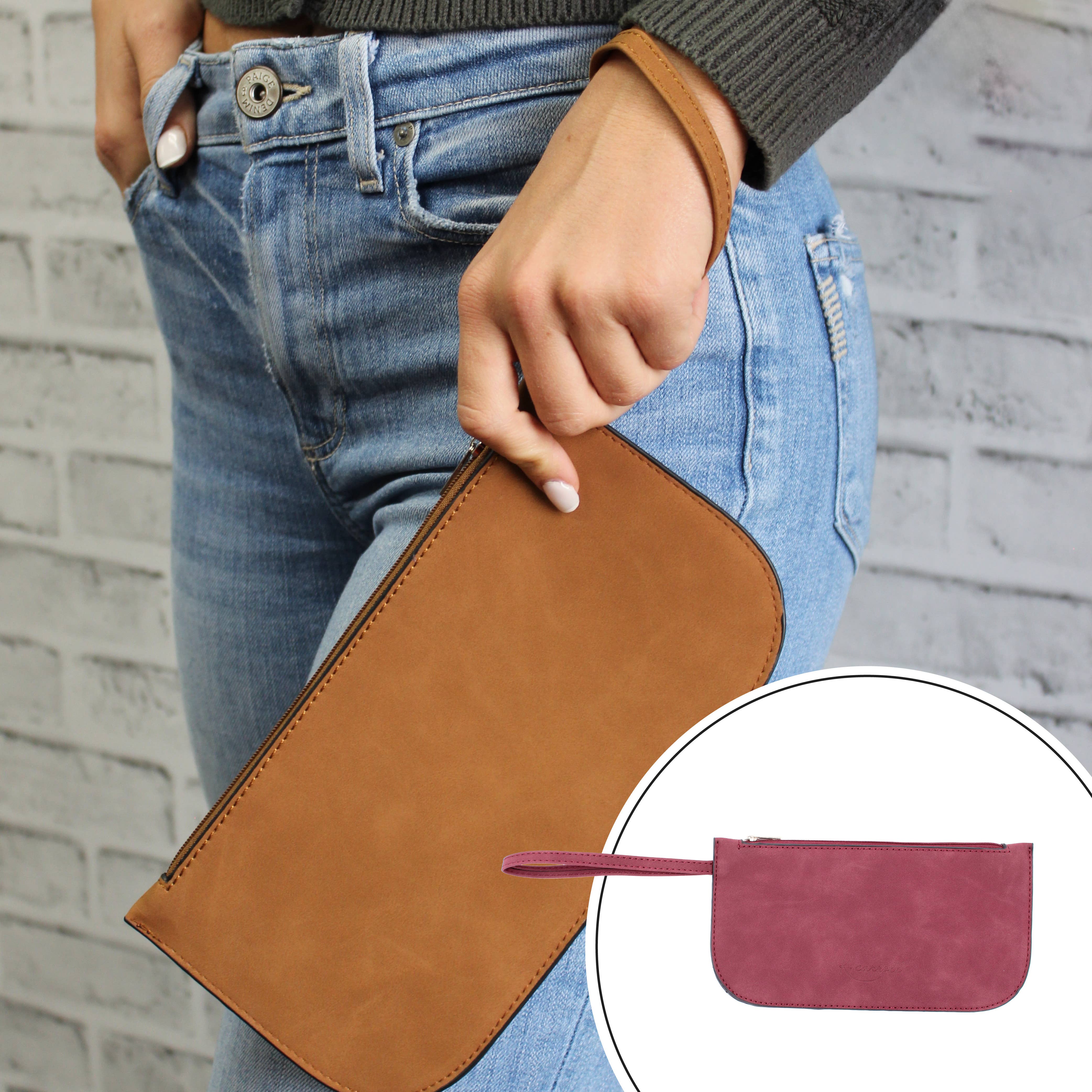 K. Carroll Accessories - Wholesale Wristlet - Faux Suede Vegan Leather Wristlet1