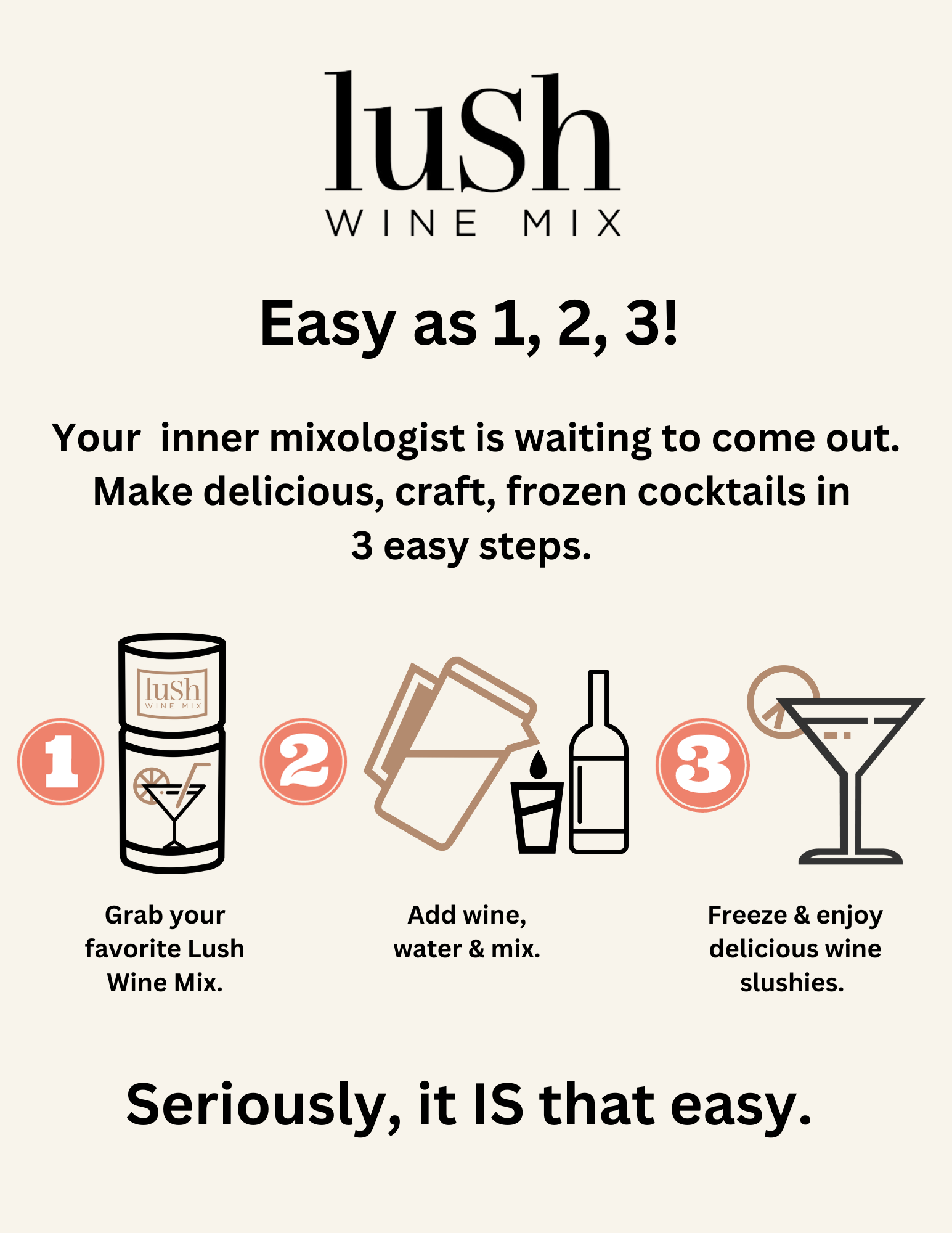 Lush Wine Mix - Wholesale Cocktail Mix/Syrup - Original Frose Wine Slushie - 8+ Organic Cocktails Mocktails4