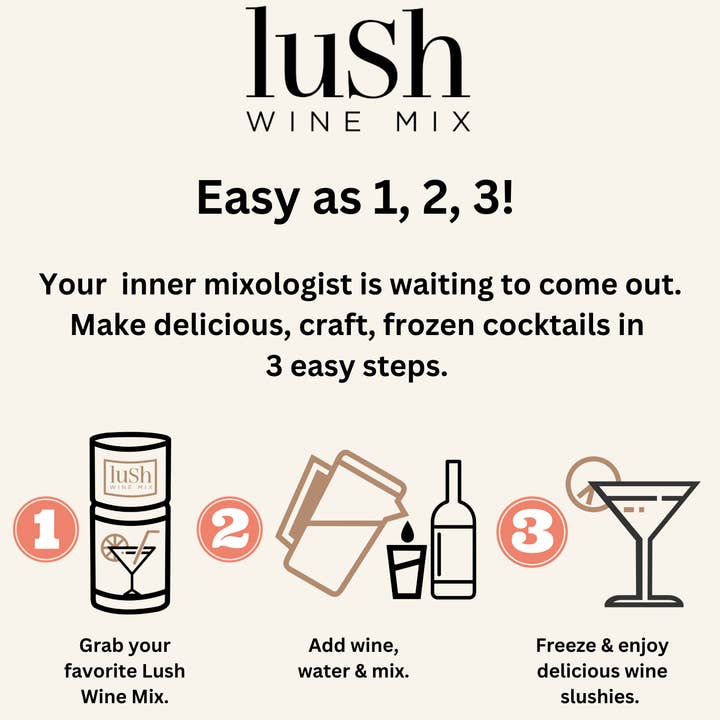 Lush Wine Mix - Wholesale Cocktail Mix/Syrup - Original Frose Wine Slushie - 8+ Organic Cocktails Mocktails4