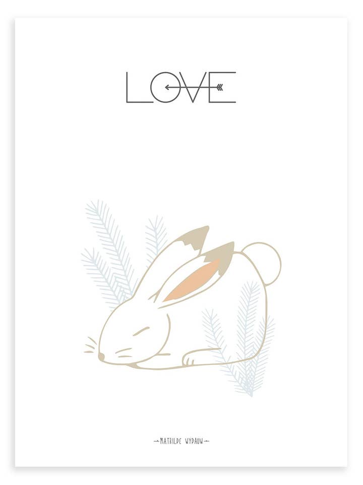 NORDIC - Affiche sans cadre lapin (P0209) for wholesale by LILIPINSO
