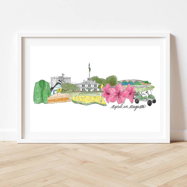 Thirteenwinks - Wholesale Art Print - Masters inspired Skyline Art - Masters Party Decor - Augusta, Georgia - April in Augusta0