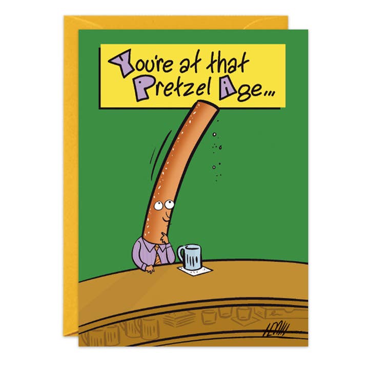 Carte d'anniversaire bretzel - 9138 pour la vente par Oatmeal Studios