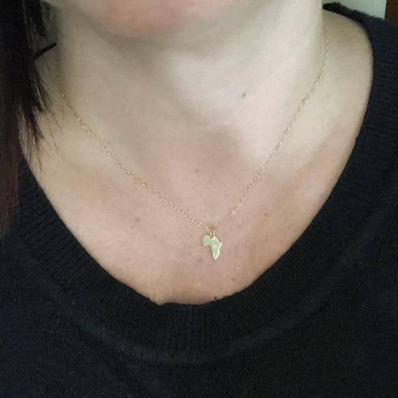 AfricanDreamland - Wholesale Pendant/Charm Necklace - Gold Africa Map Necklace