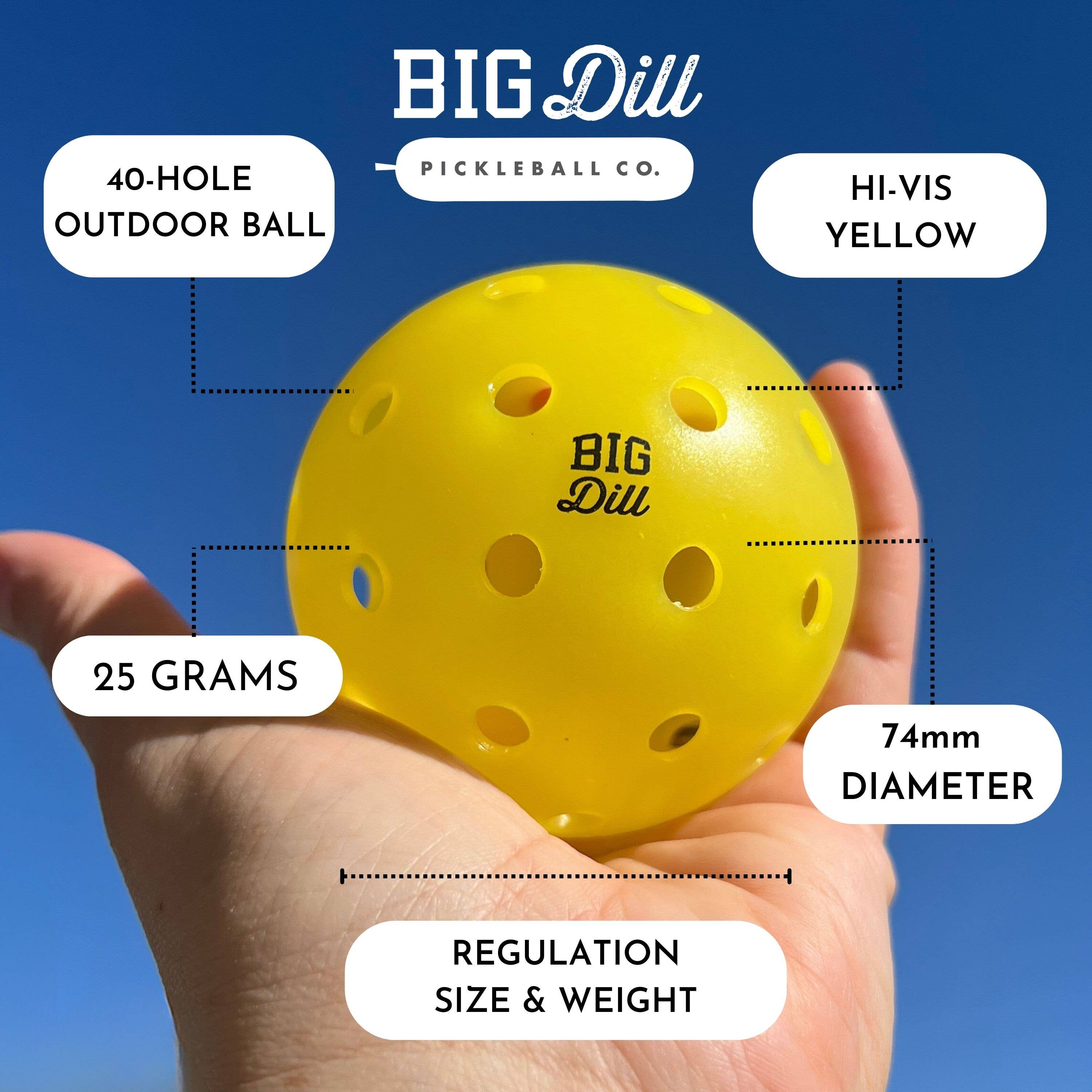 Big Dill Pickleball Co. - Wholesale Sporting Accessories - Carbon Fiber Pickleball Paddles Set - 2 Paddles, 2 Balls4