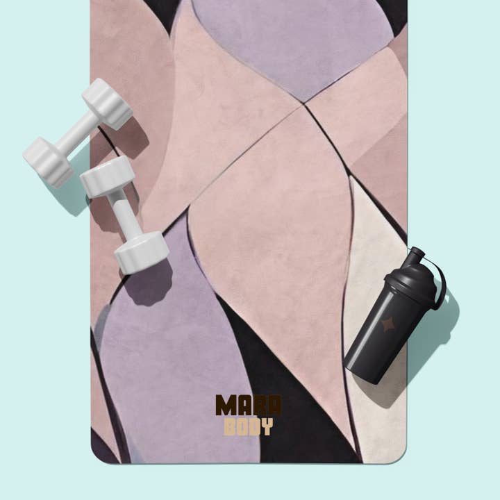 MARA BODY - Yoga Mats, Pilates Reformer Mats & Yoga Towels - Vendita all'ingrosso Tappetini da yoga - Tappetino Yoga in Pelle Scamosciata Vegana Eco-Friendly Antiscivolo con Stampa Astratta2