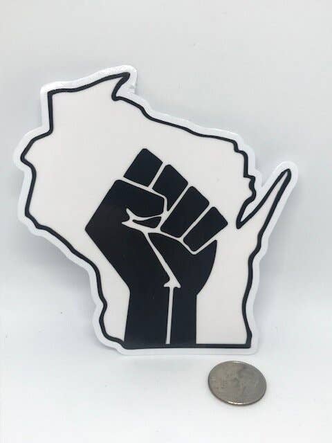 Flags Over Wisconsin - Wholesale Sticker - Fight the Power Wisconsin Vinyl Sticker1