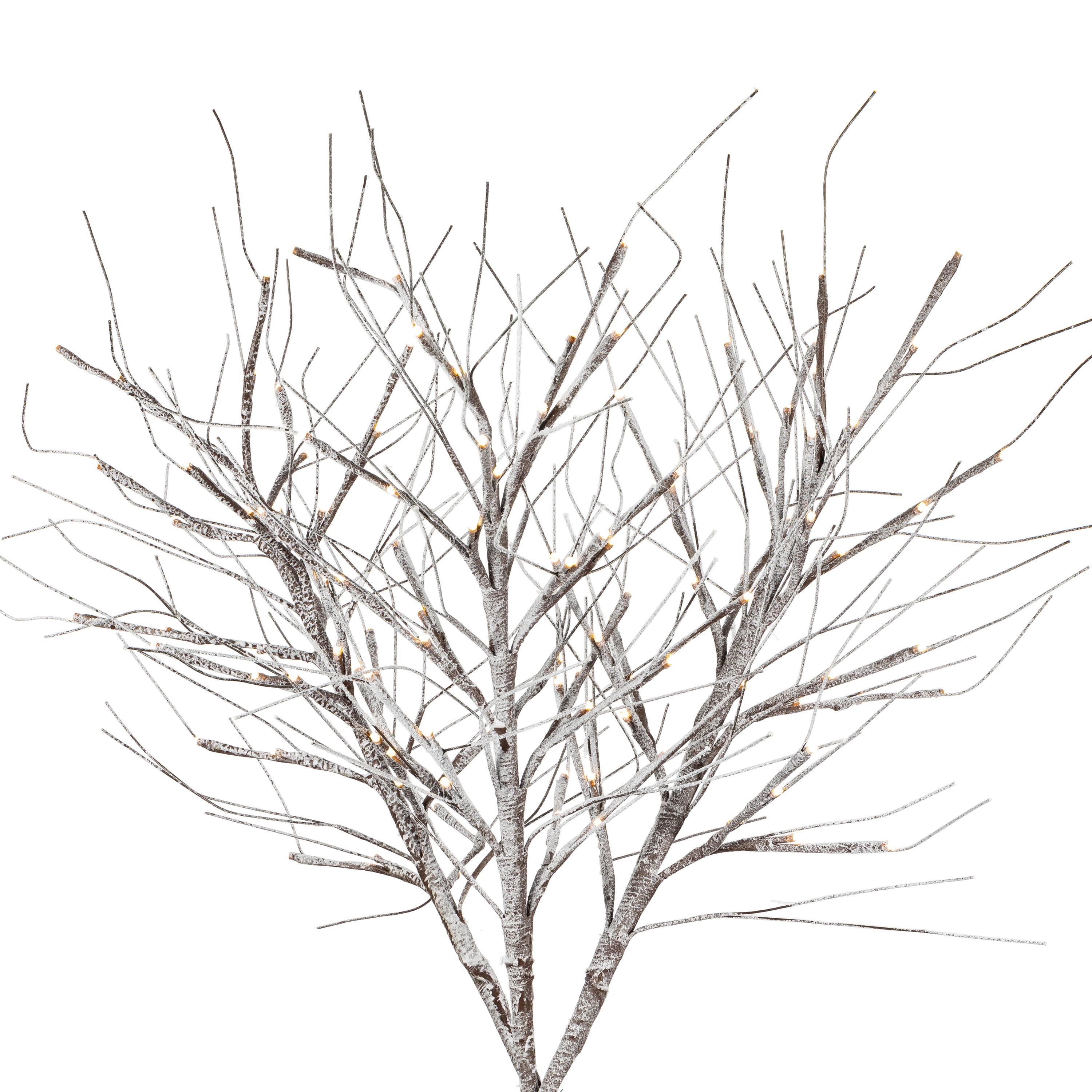 The Gerson Companies - Wholesale Christmas Decoration - Promos Holiday 29.5"H B/O Brown PVC Wrapped Snowy Branches w1